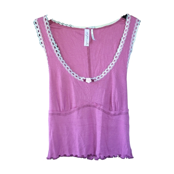 Out From Under Urban Outfitters S Dusty Pink Lace Trim Cropped Tank Top Coquette - Picture 1 of 10